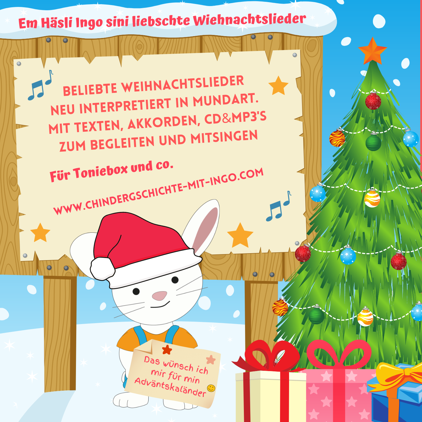 Em Häsli Ingo sini liebschte Wiehnachtslieder mit CD/MP3/Liederbuech/Videoclips